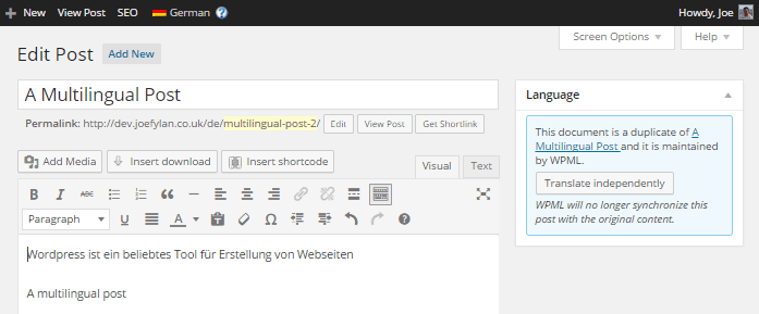 WPML German Version