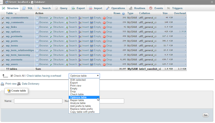 Optimize Your WordPress Table