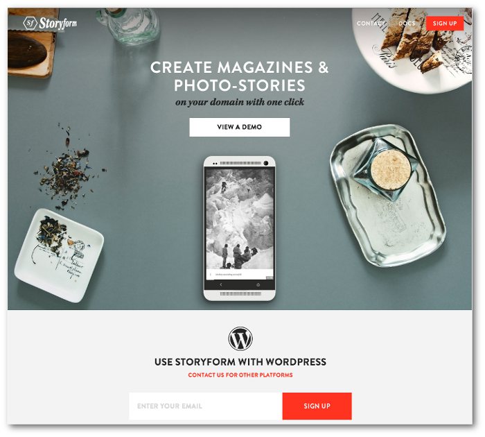 Cover shot of Storyform's website