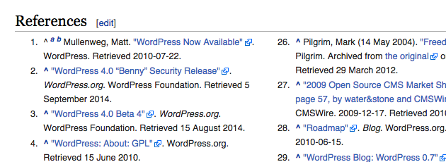 Wikipedia external links