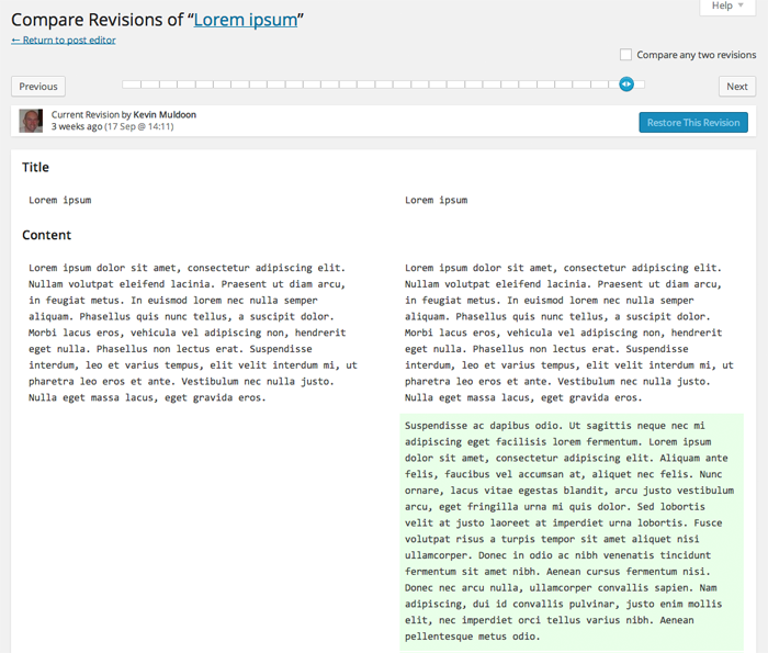 Compare Revisions