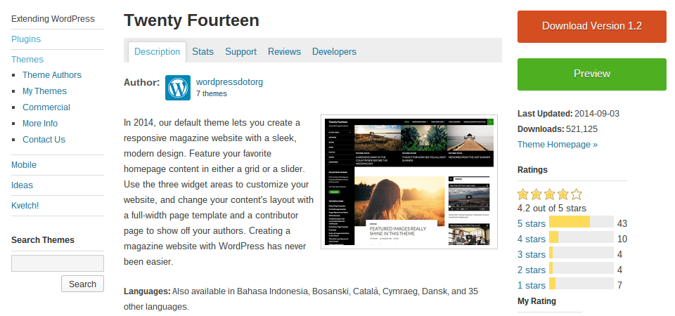WordPress' default themes (such as Twenty Fourteen, above) usually do a great job of listing customization options.