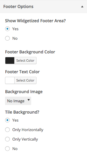 Some custom options added to a custom section in the customizer