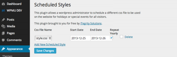 WP Scheduled Styles