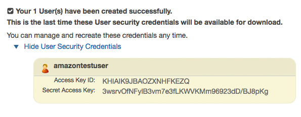 Amazon Access Credentials