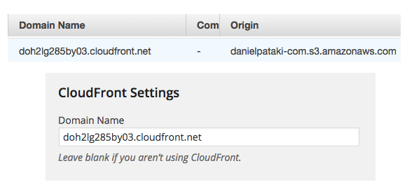 Cloudfront Settings