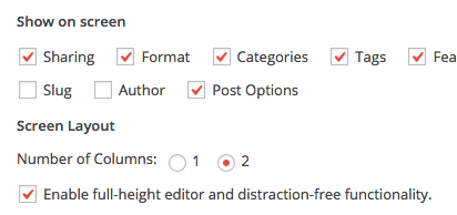 Distraction Free Option