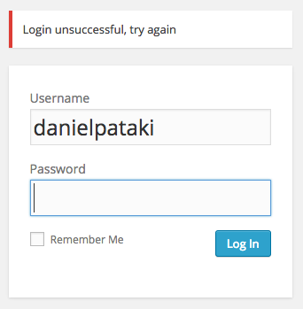 Modified login form