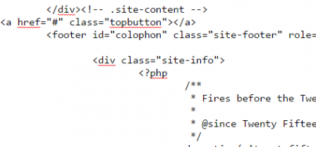 You can place your link virtually anywhere in the footer.php file.