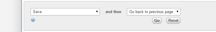 The table option drop down lists at the bottom of the page are shown above the "Go" and "Reset" buttons.