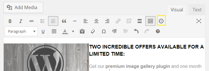 The "Schedule Content" button is highlighted in the editor toolbar.