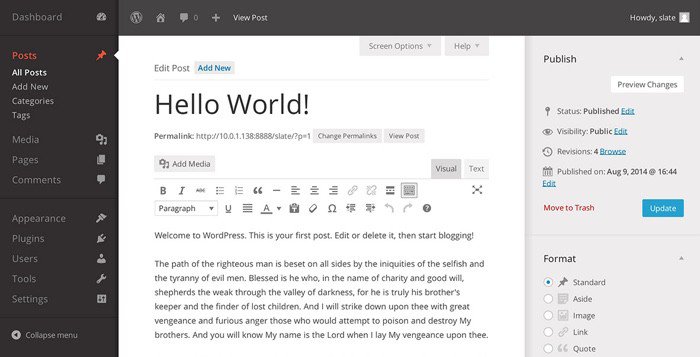 Slate admin theme