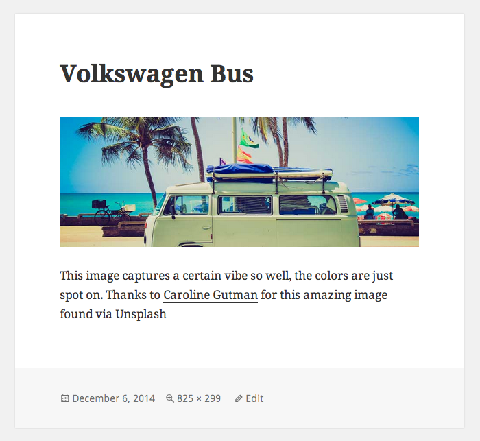 Twenty Fifteen attachment page