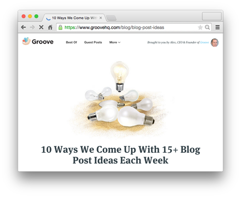 The Groove blog offers some great advice on how to come up with ideas for your site.