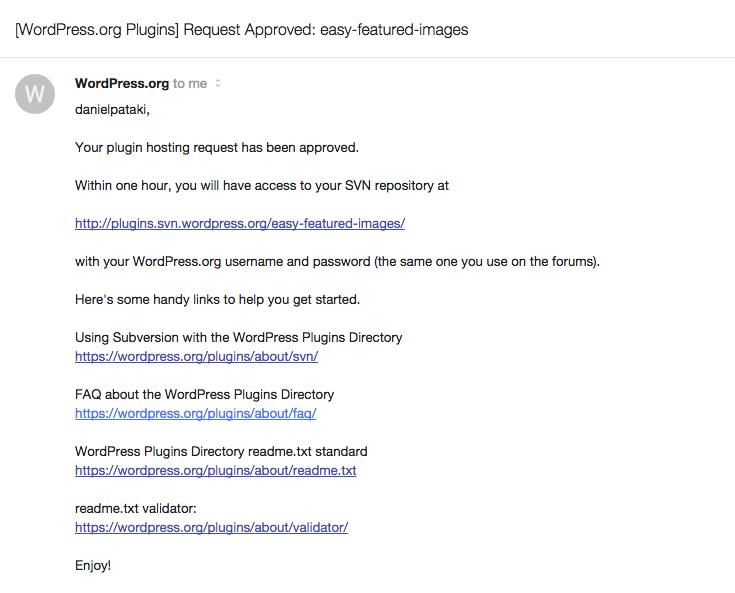 Plugin Accepted Email