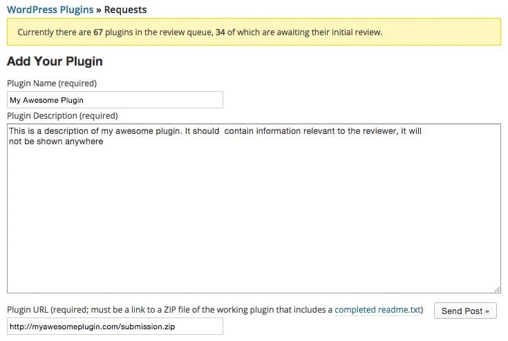 Plugin Submission Form