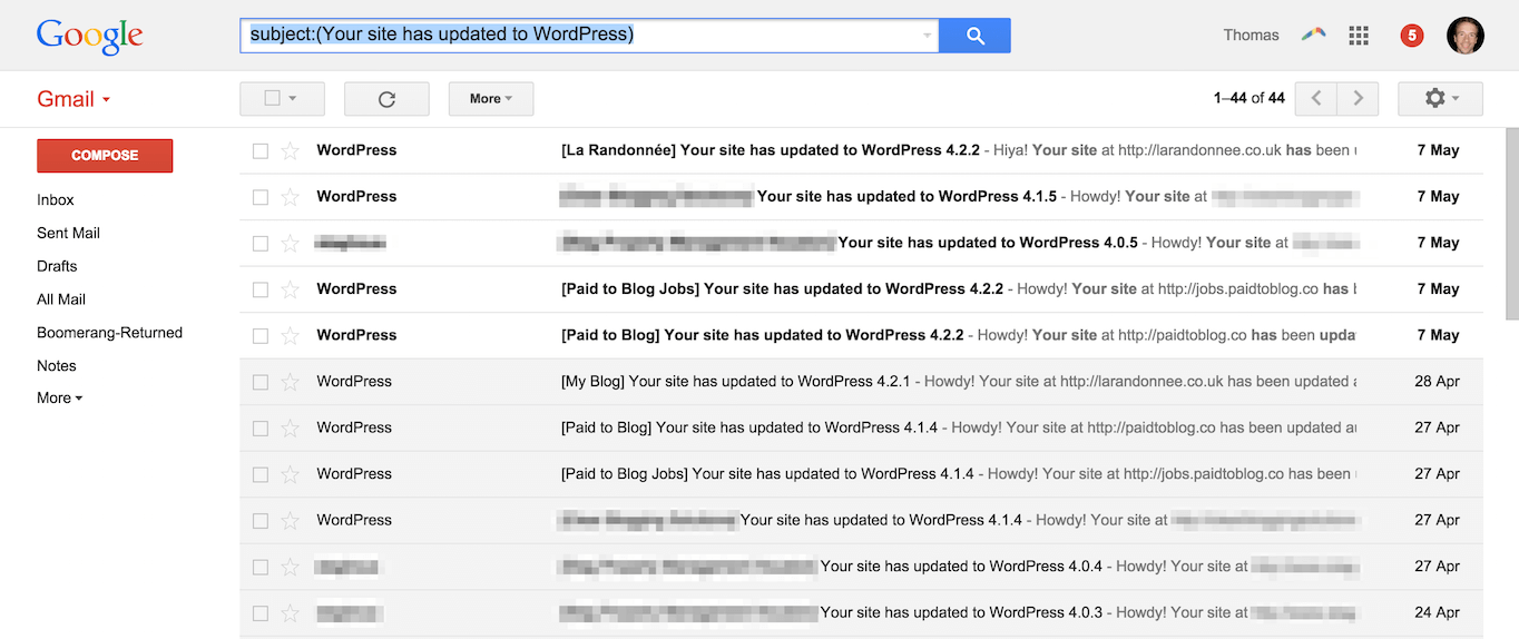 Gmail subject search filter