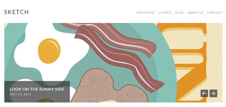 The Sketch theme's slider.