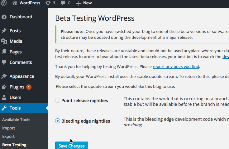 Getting WordPress Nightlies
