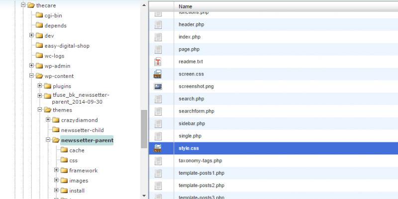 Newsletter parent folder