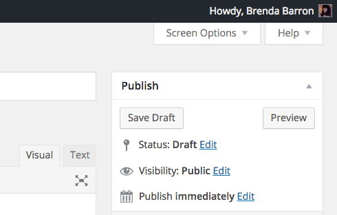 A code snippet can easily remove that “Howdy.”