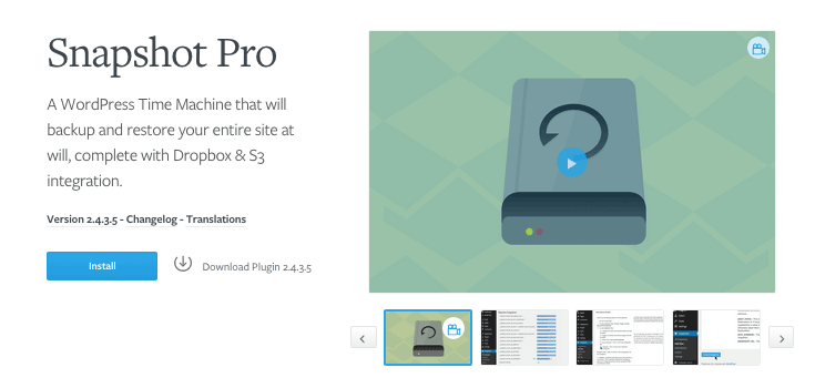 Our Snapshot backup plugin can be used on both single site and Multisite installs.