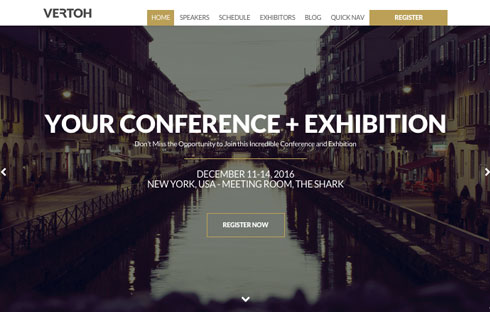 The Vertoh theme is an events focused theme.