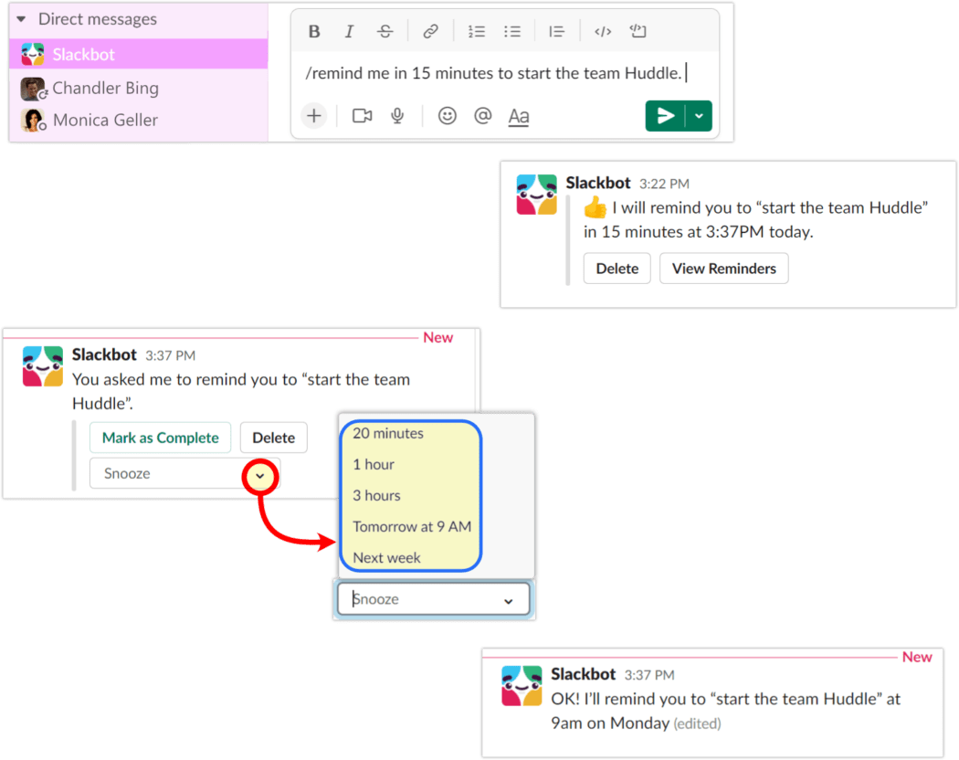 Slack aeminders