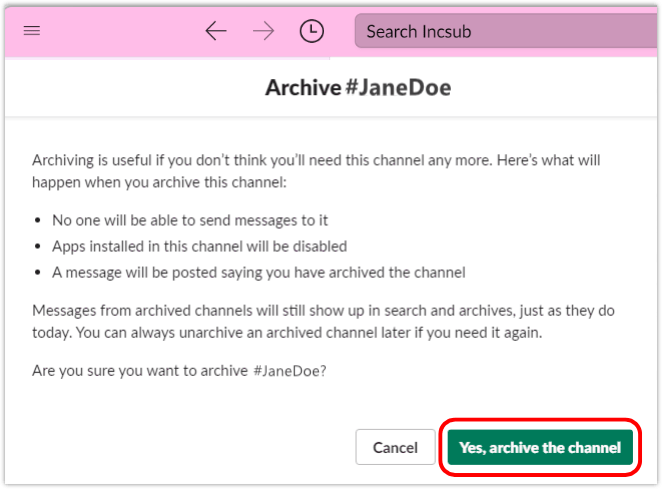 Archive channels