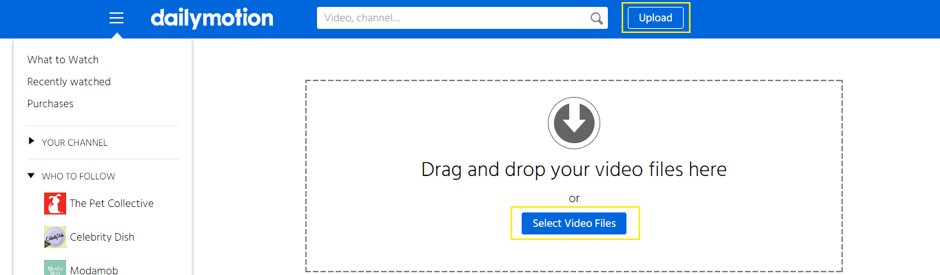 Upload buttons