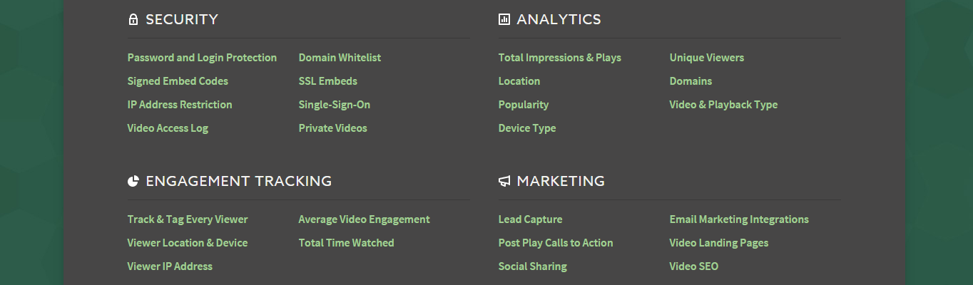 Features list