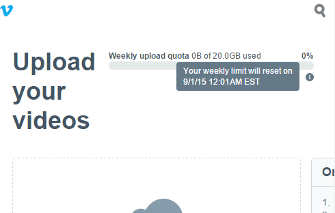 Upload quota