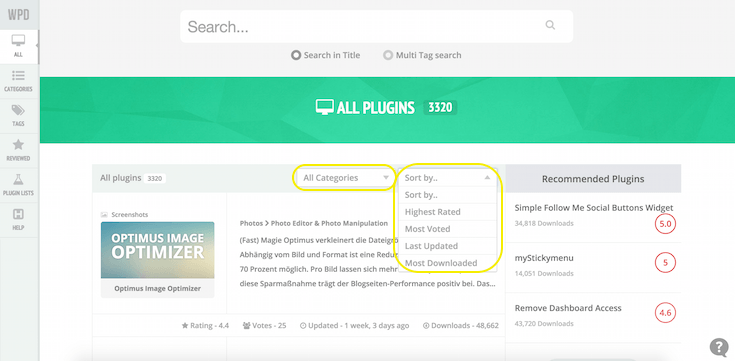 WPP Plugin Directory All Plugins page