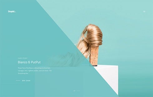 The Stupid Studios website is colorful and interactive.