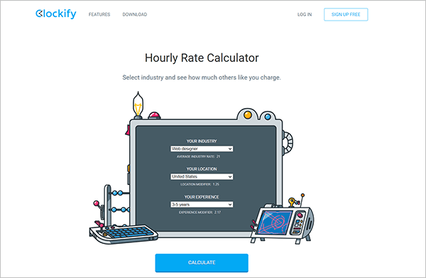 Clockify hourly rate calculator