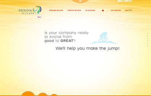 The Design the Planet website scrolling will throw you, but only for a second.