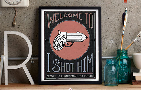 I Shot Him uses bold imagery and large typography.
