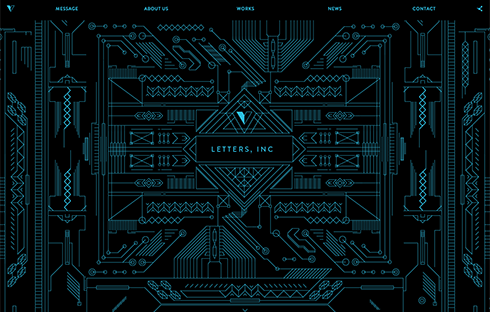 The intricately designed Letters, Inc website.