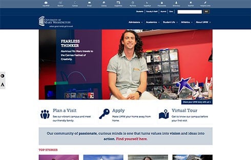 Mary Washington makes accessibility a key feature of its website.