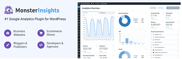 Google Analytics Dashboard Plugin for WordPress by MonsterInsights image