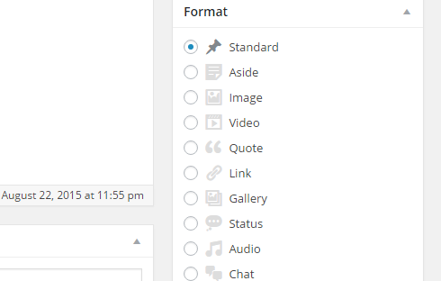 Post formats in the post editor