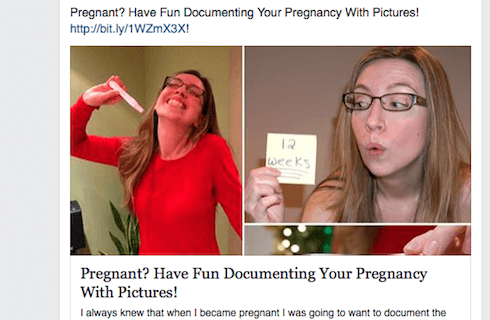Custom images and text attract attention to her latest blog posts on Twitter.