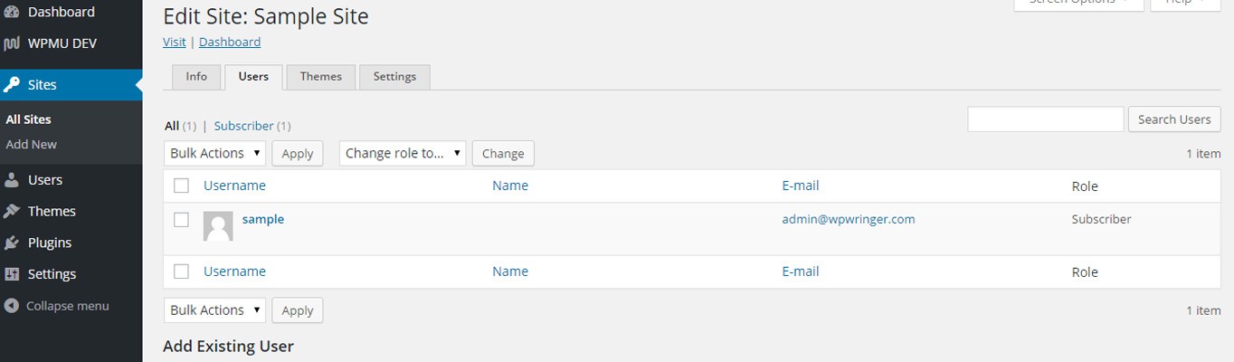 The "Users" tab.