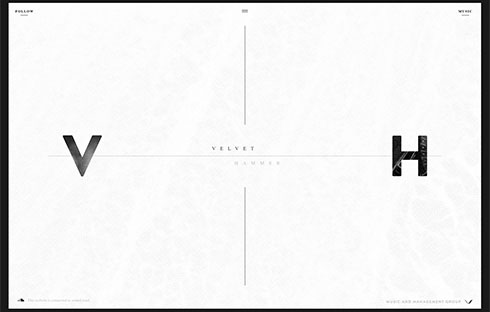 The Velvet Hammer website is stunning and minimalist.