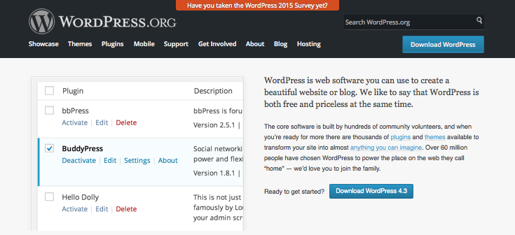 WordPress.org home page