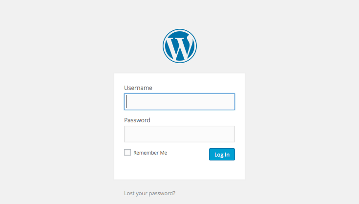 WordPress setup screens: 7 - login