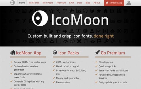 Custom built and crisp icon fonts.