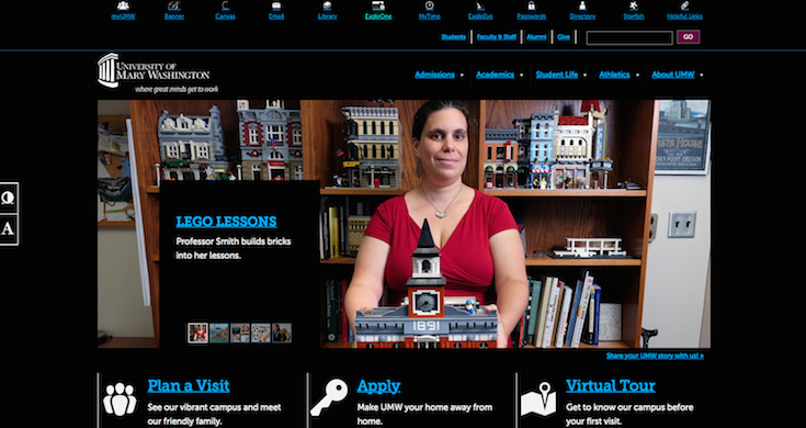 The University of Mary Washington's website lets users adjust the contrast.