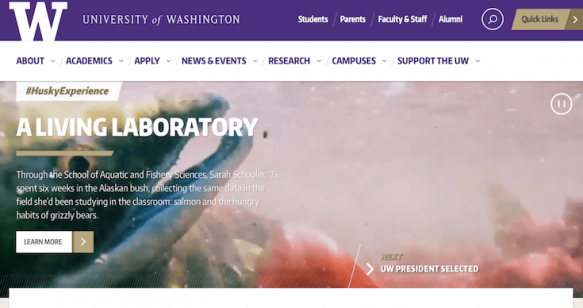 The University of Washington website.