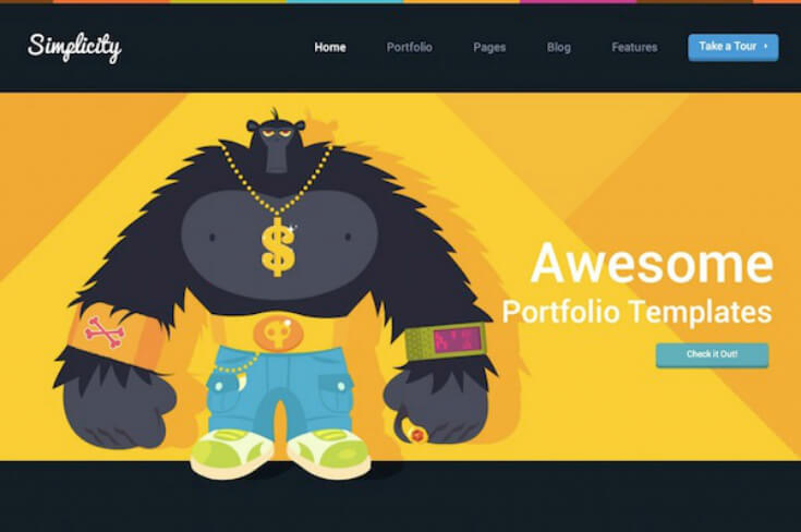 Clean flat retina Simplicity WordPress theme